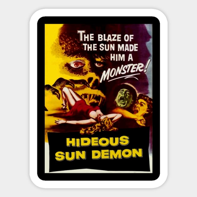 Classic Science Fiction Movie Poster - Hideous Sun Demon Sticker by Starbase79